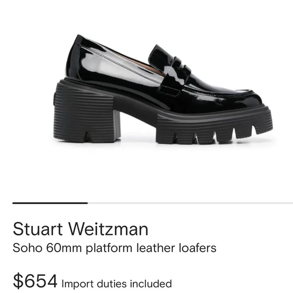 STUART WEITZMANSOHO PATENT LEATHER LOAFERS black size 7.5B...